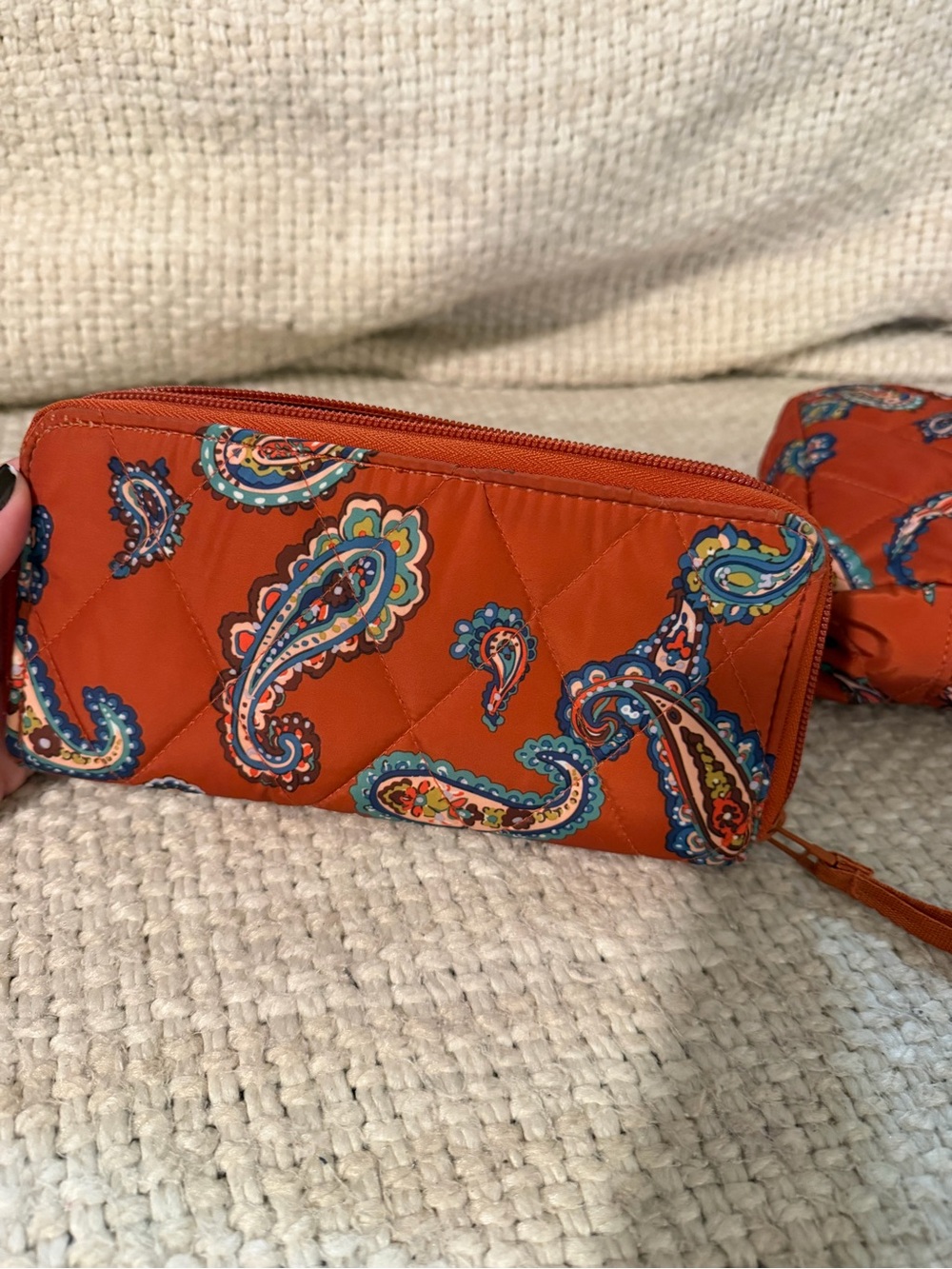 Vera Bradley Continental Wallet and small Cosmetic bag